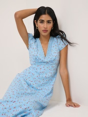Nobodys Child Blue Kacey Midi Dress - Image 1 of 5