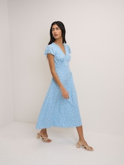 Nobodys Child Blue Kacey Midi Dress - Image 3 of 5