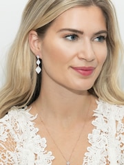 Ivory & Co Rose Gold Rochelle Crystal Pave Triple Drop Earrings - Image 2 of 5