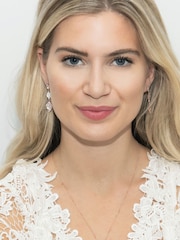 Ivory & Co Rose Gold Rochelle Crystal Pave Triple Drop Earrings - Image 4 of 5