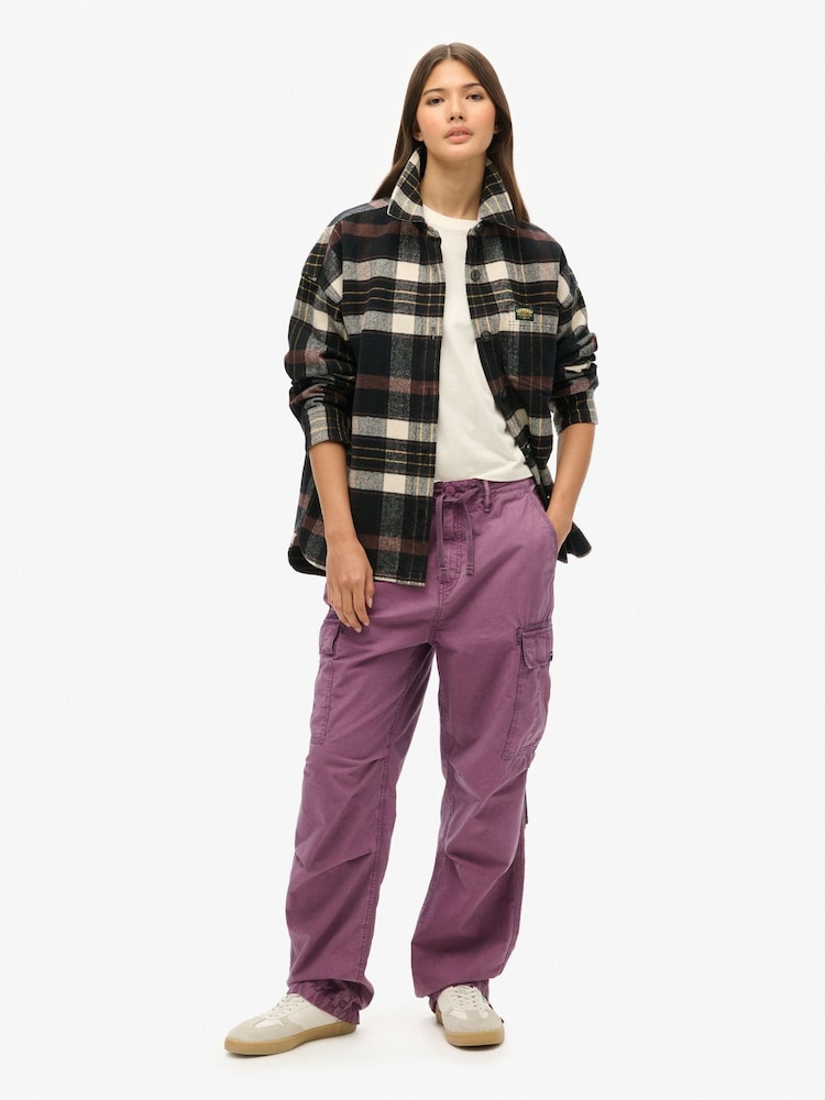 Superdry Berry Conserve Low Rise Para Cargo 100% Cotton Trousers - Image 2 of 5