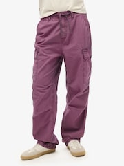 Superdry Berry Conserve Low Rise Para Cargo 100% Cotton Trousers - Image 3 of 5