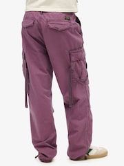 Superdry Berry Conserve Low Rise Para Cargo 100% Cotton Trousers - Image 4 of 5