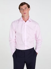 TM Lewin Pink Skinny Fit Non-Iron Regular Plain Twill Single Cuff Shirt - Image 1 of 8
