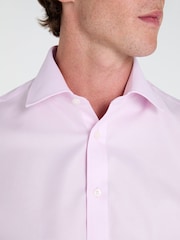 TM Lewin Pink Skinny Fit Non-Iron Regular Plain Twill Single Cuff Shirt - Image 3 of 8