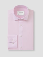 TM Lewin Pink Skinny Fit Non-Iron Regular Plain Twill Single Cuff Shirt - Image 4 of 8