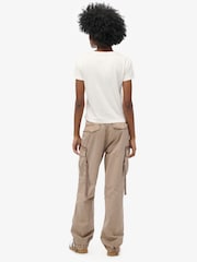 Superdry Cinder Low Rise Para Cargo 100% Cotton Trousers - Image 4 of 7