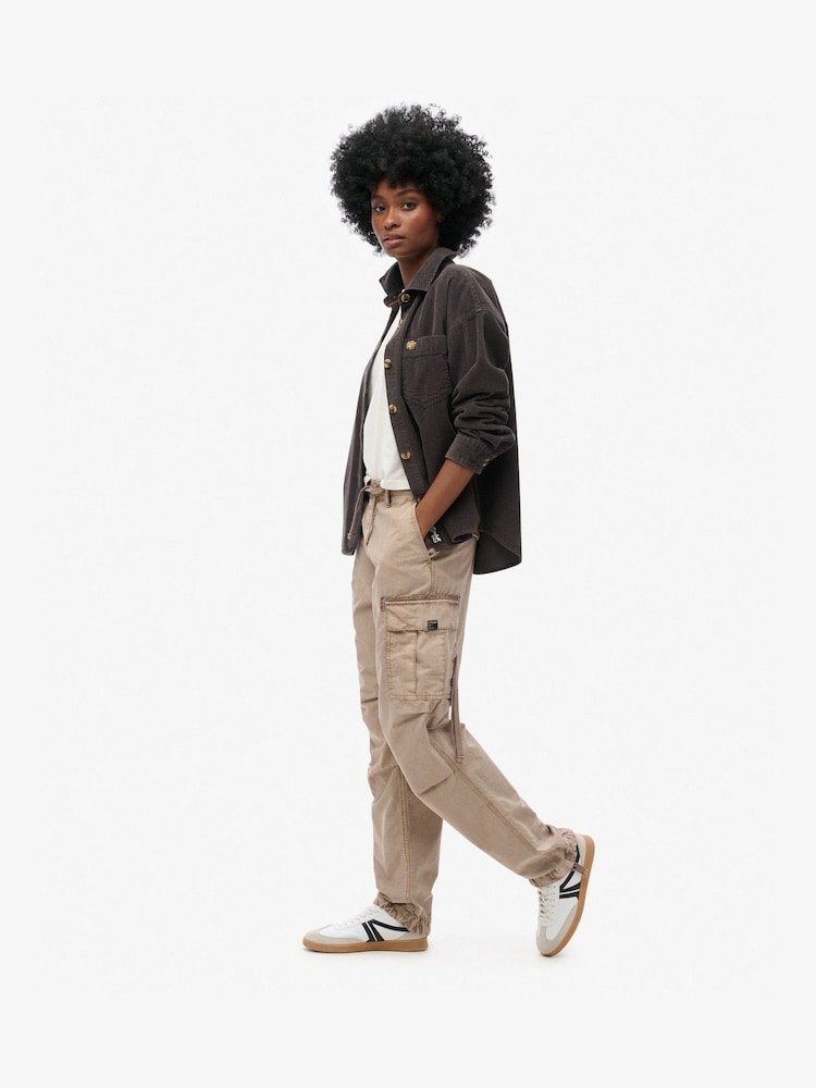 Superdry Cinder Low Rise Para Cargo 100% Cotton Trousers - Image 5 of 7