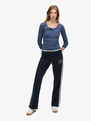 Superdry Mariner Navy Athletic Button Down Long Sleeve Top - Image 2 of 6