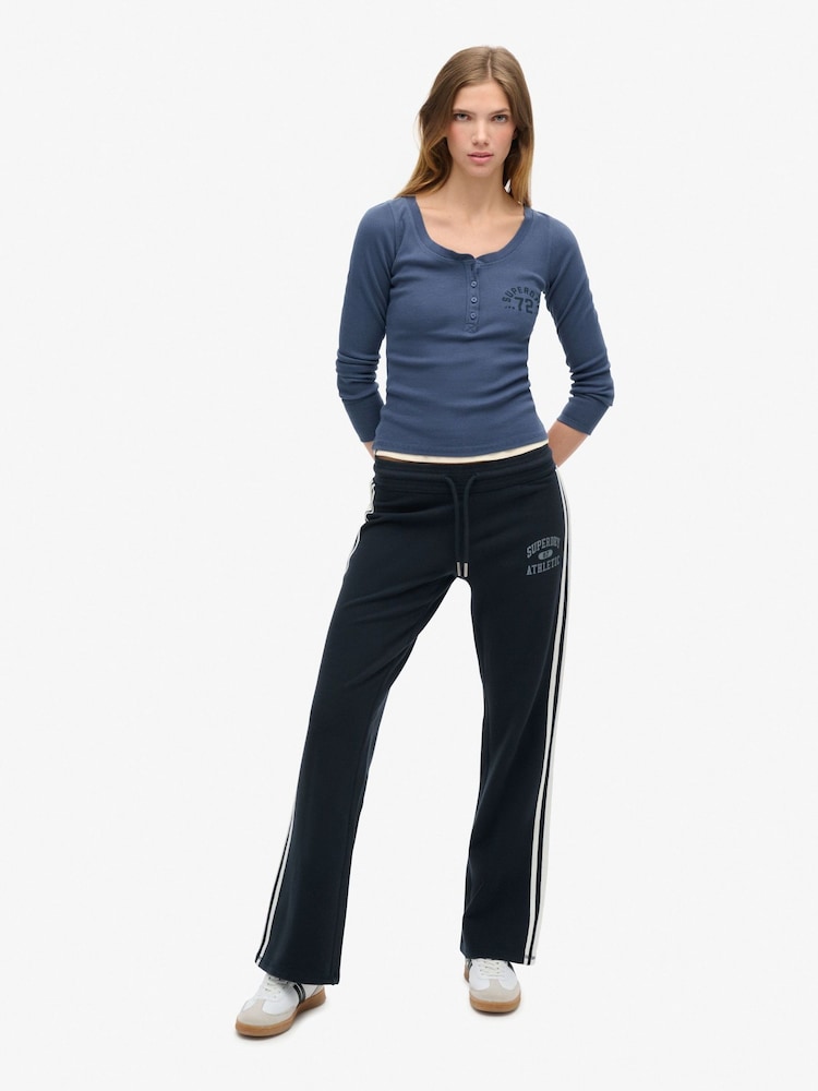 Superdry Mariner Navy Athletic Button Down Long Sleeve Top - Image 2 of 6