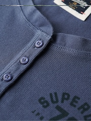 Superdry Mariner Navy Athletic Button Down Long Sleeve Top - Image 6 of 6