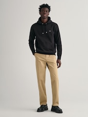 GANT Dark Khaki Green Regular Fit Cotton Twill Chino Trousers - Image 1 of 5