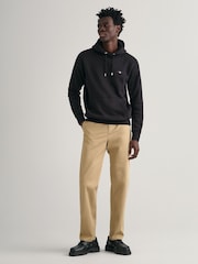 GANT Dark Khaki Green Regular Fit Cotton Twill Chino Trousers - Image 3 of 5
