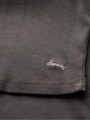 Superdry Dark Slate Grey Essential Lace 100% Cotton Trim T-Shirt - Image 6 of 6