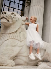 White Flower Girl Bow Dress (3mths-16yrs) - Image 2 of 9