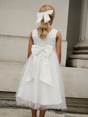 White Flower Girl Bow Dress (3mths-16yrs) - Image 4 of 9