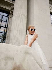 White Flower Girl Bow Dress (3mths-16yrs) - Image 5 of 9