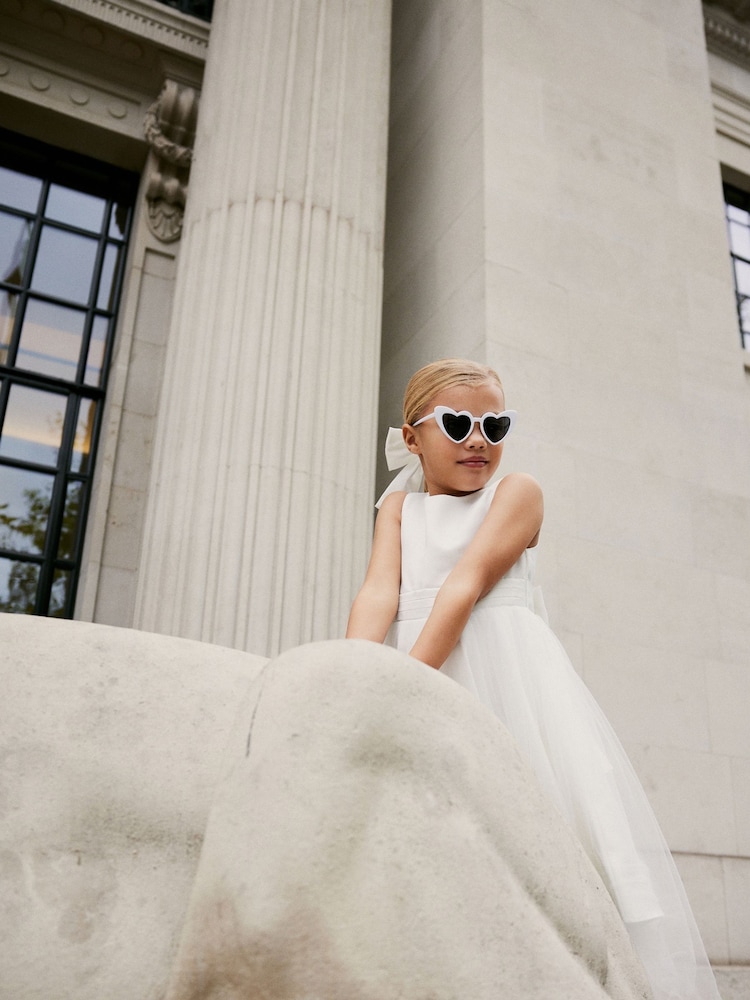White Flower Girl Bow Dress (3mths-16yrs) - Image 5 of 9