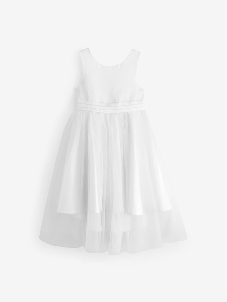 White Flower Girl Bow Dress (3mths-16yrs) - Image 6 of 9