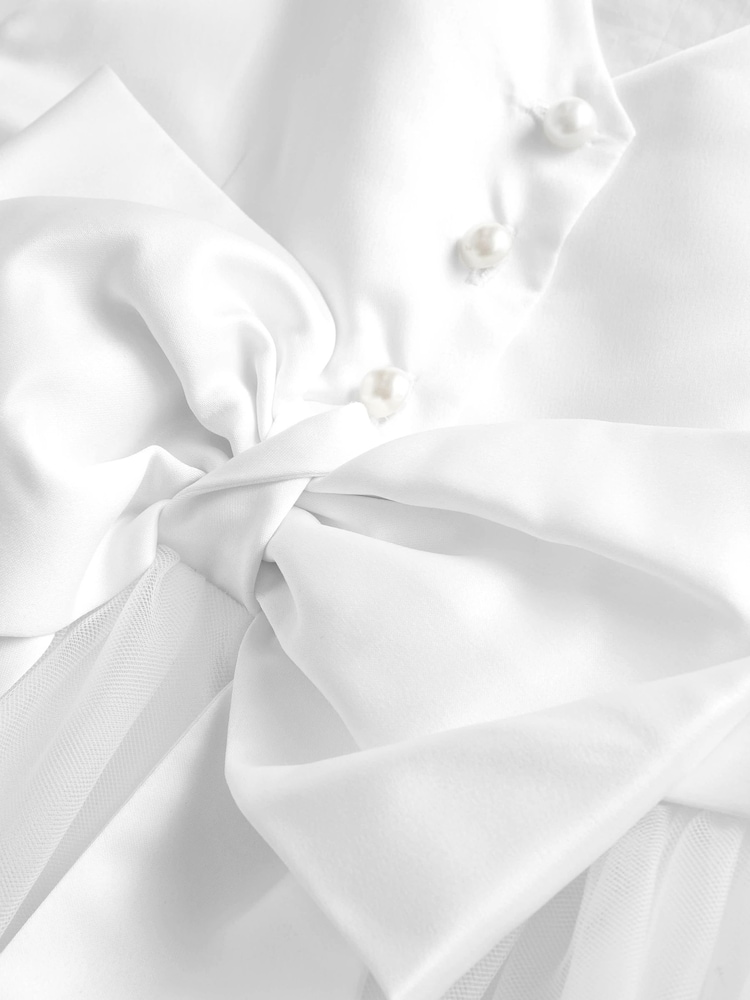 White Flower Girl Bow Dress (3mths-16yrs) - Image 8 of 9