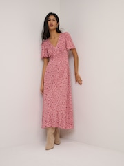 Nobodys Child Pink Atlas Midi Dress - Image 1 of 5