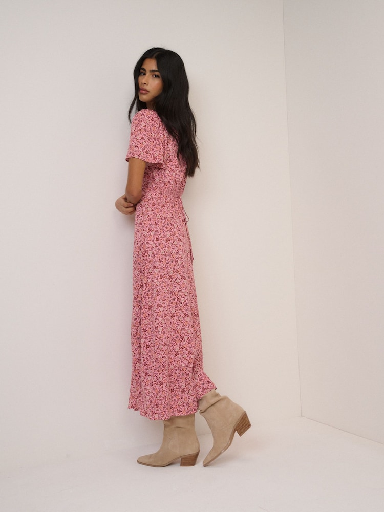 Nobodys Child Pink Atlas Midi Dress - Image 2 of 5
