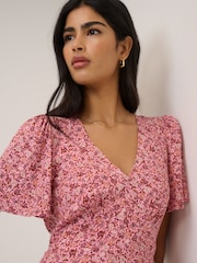 Nobodys Child Pink Atlas Midi Dress - Image 4 of 5