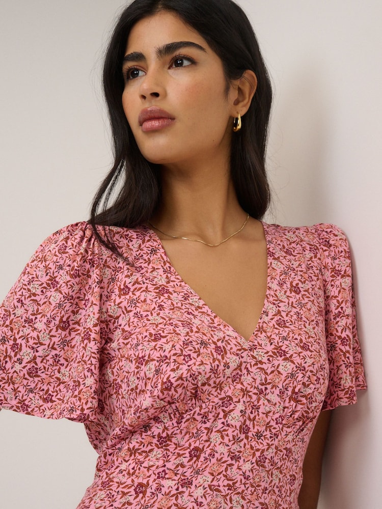 atlas midi dress The Atlas Floral Midi Dress x-small / OrangeRed