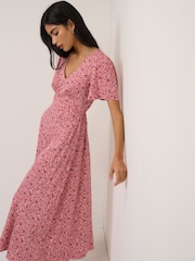 Nobodys Child Pink Atlas Midi Dress - Image 5 of 5