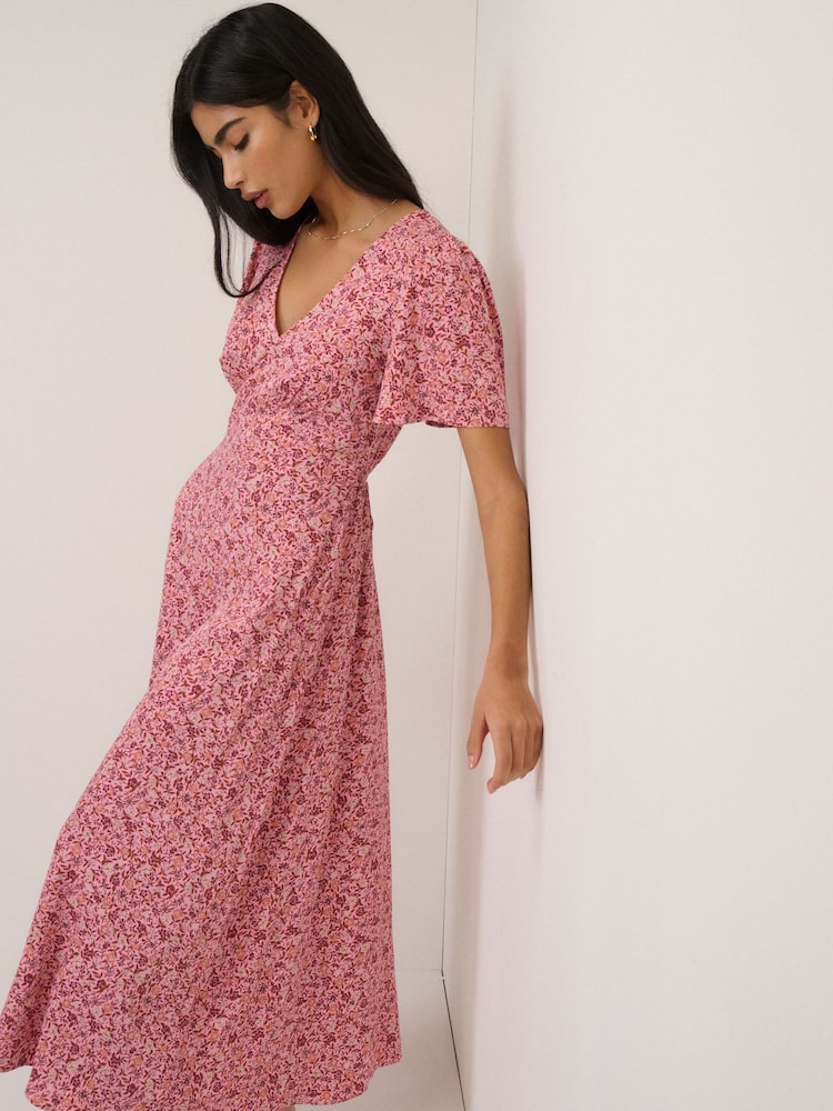 Nobodys Child Pink Atlas Midi Dress - Image 5 of 5