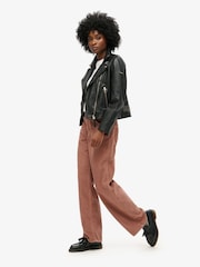 Superdry Burlwood Brown 100% Cotton Mid Rise Wide Leg Cord Trousers - Image 3 of 3