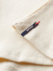 Superdry Turtledove Cream 100% Cotton Athletic Graphic Button Cami - Image 7 of 7
