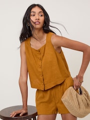 Nobodys Child Brown Sammie Button Front Tank - Image 1 of 5