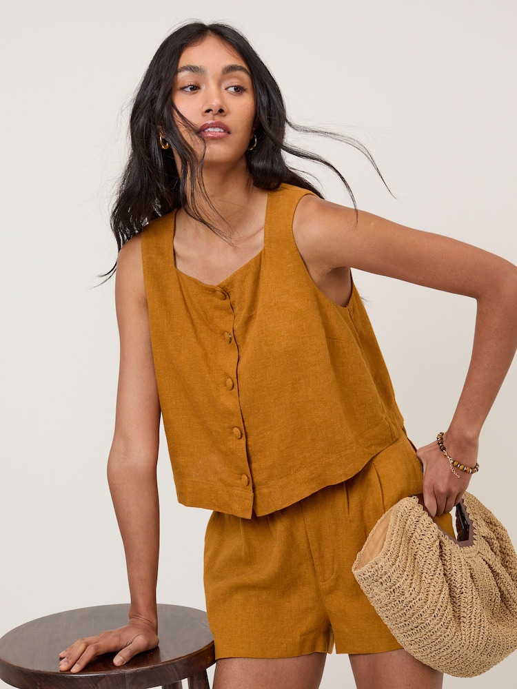 Nobodys Child Brown Sammie Button Front Tank - Image 1 of 5