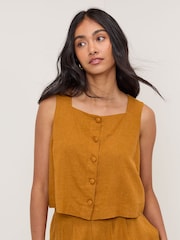 Nobodys Child Brown Sammie Button Front Tank - Image 2 of 5