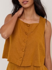 Nobodys Child Brown Sammie Button Front Tank - Image 3 of 5
