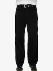 Superdry Black 100% Cotton Mid Rise Wide Leg Cord Trousers - Image 4 of 7