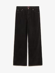 Superdry Black 100% Cotton Mid Rise Wide Leg Cord Trousers - Image 6 of 7