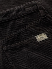 Superdry Black 100% Cotton Mid Rise Wide Leg Cord Trousers - Image 7 of 7