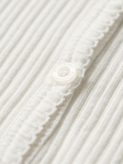 Superdry Off White Superdry Essential Button Through Long Sleeve 100% Cotton Cardigan - Image 5 of 5
