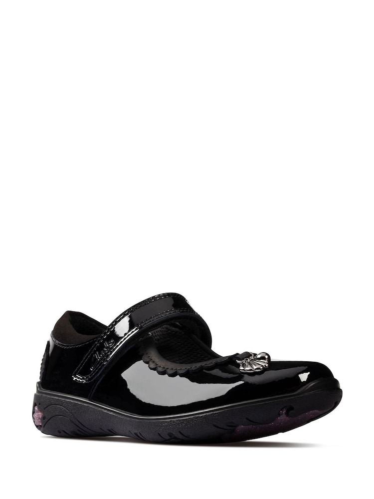 Clarks Black Sea Shimmer Wide Fit Shoes - Image 2 of 6