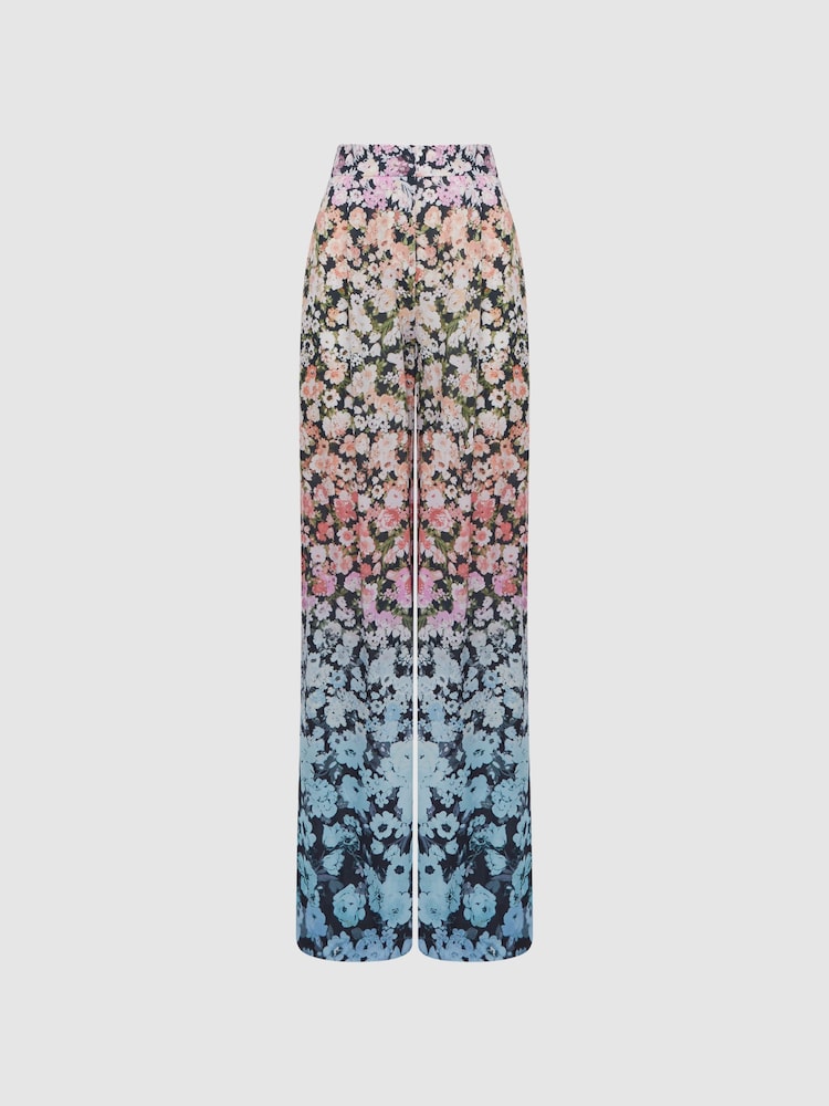 Reiss Serena broek met wijde pijpen en bloemenprint - Image 2 of 5