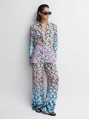 Reiss Serena broek met wijde pijpen en bloemenprint - Image 4 of 5