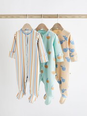 Multi Stripe Baby Sleepsuits 3 Pack (0mths-3yrs) - Image 1 of 7