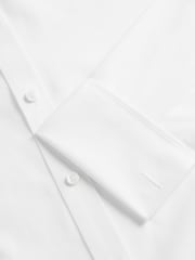 TM Lewin White Regular Fit Non-Iron Regular Plain Poplin Double Cuff Shirt - Image 7 of 7