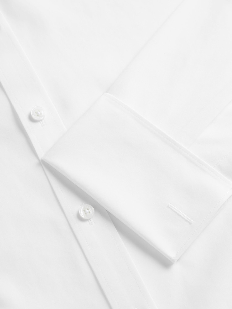 TM Lewin White Regular Fit Non-Iron Regular Plain Poplin Double Cuff Shirt - Image 7 of 7 TM Lewin White Regular Fit Non-Iron Regular Plain Poplin Double Cuff Shirt - Image 7 of 7