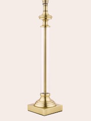 Laura Ashley Antique Brass Winston Glass Candlestick Table Lamp Base - Image 4 of 6