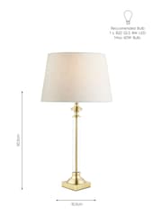 Laura Ashley Antique Brass Winston Glass Candlestick Table Lamp Base - Image 6 of 6