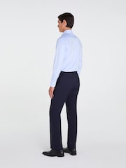 TM Lewin Blue Skinny Fit Non-Iron Regular Plain Poplin Single Cuff Shirt - Image 2 of 8