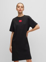 HUGO Black 100% Cotton Neyle Label Dress - Image 1 of 6
